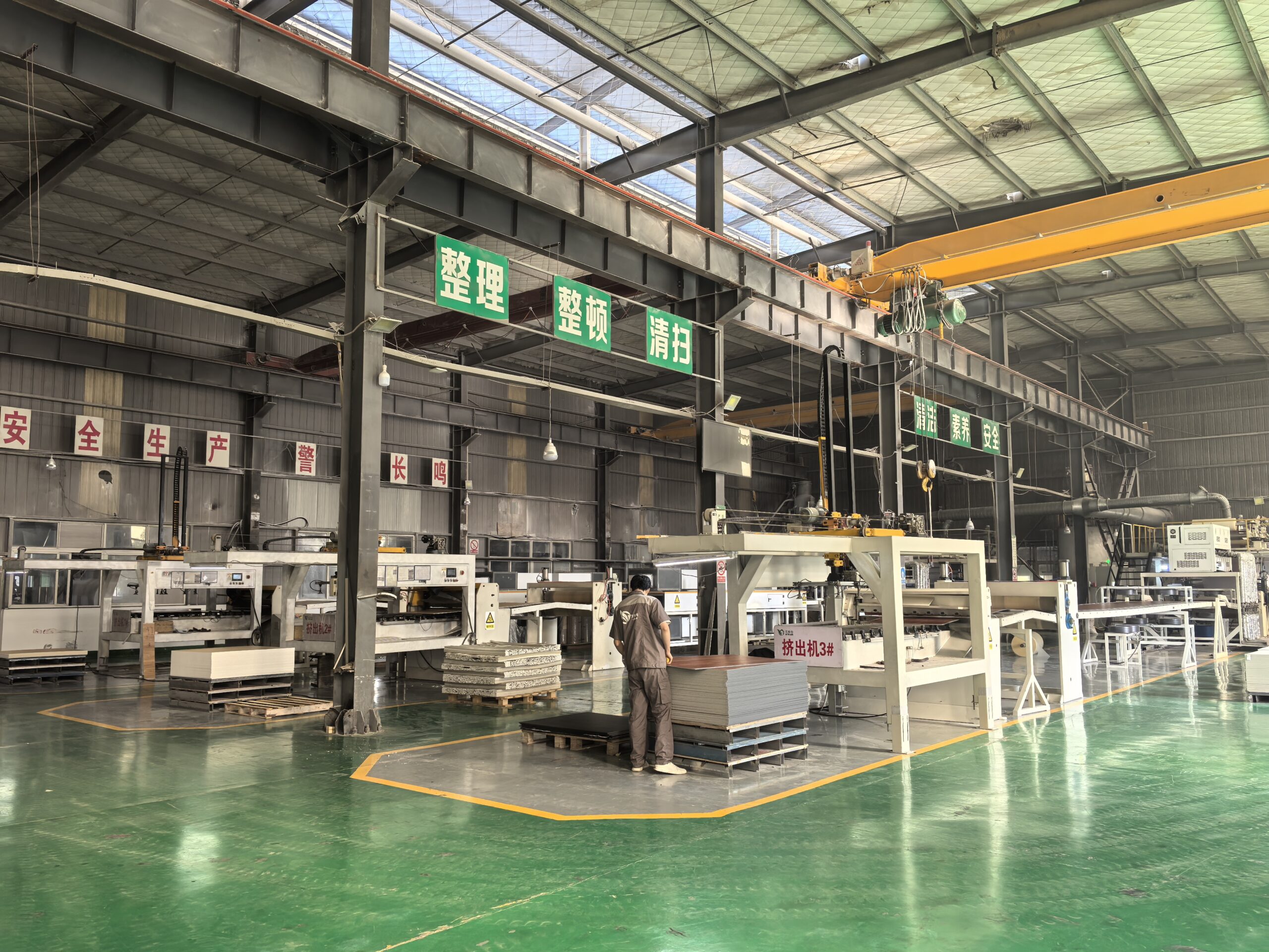 Flooring manufacturing production line